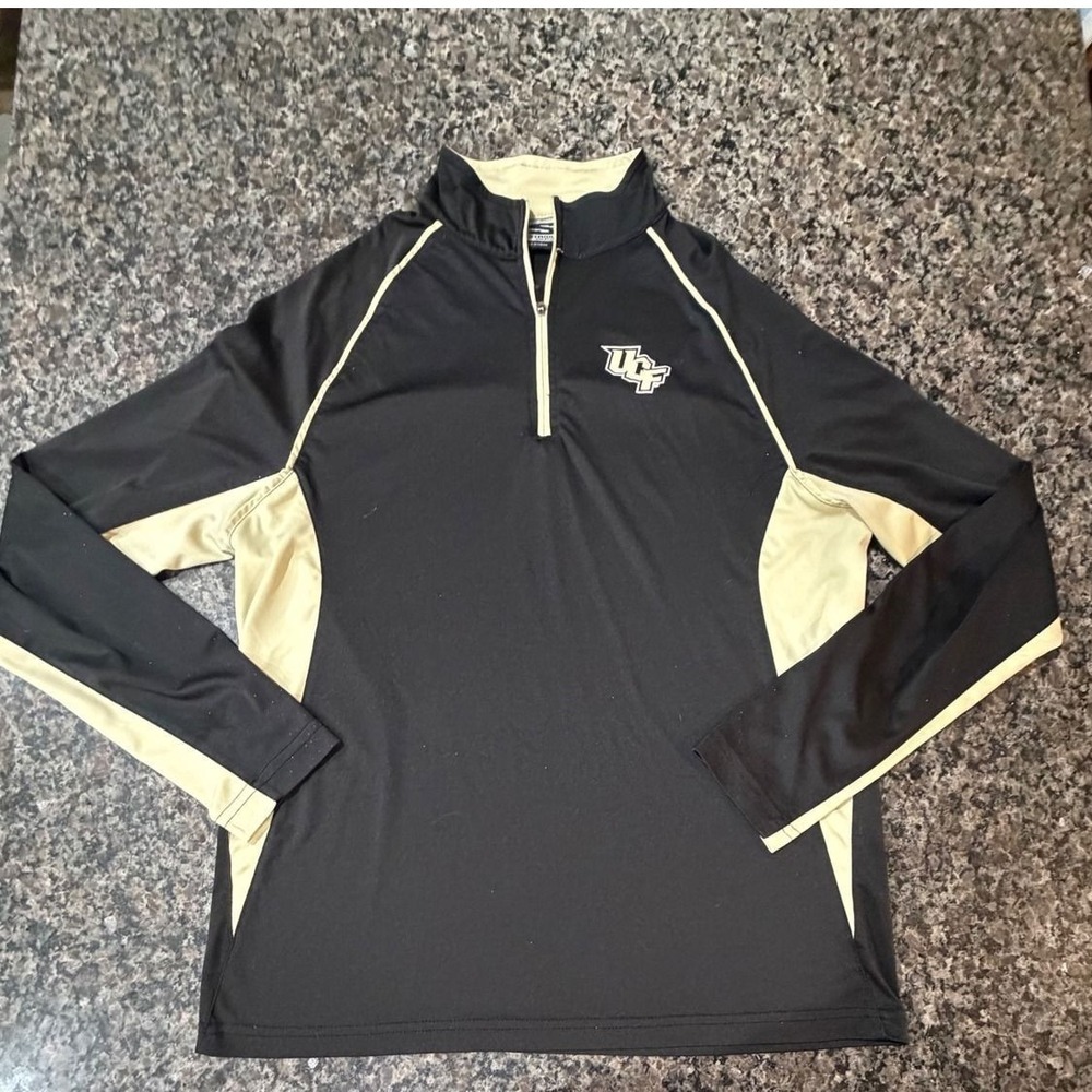 Stadium Athletics UCF Knights Quarter Zip Pullover Black Gold Mens Medium